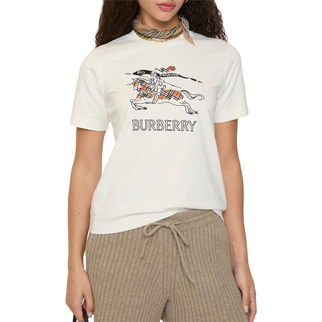 Burberry Ekd Sketch Cotton T-shirt In White