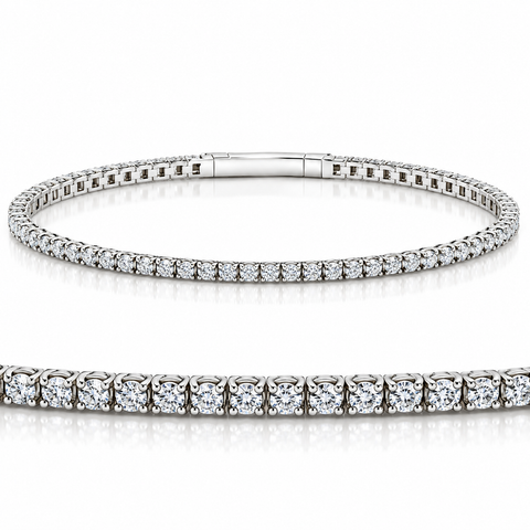 3Ct Round Diamond Flexible Oval Bangle Women's Bracelet 14k Gold Lab Grown