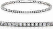 Bliss Diamond 3Ct Round Diamond Flexible Oval Bangle Women's Bracelet 14k Gold Lab Grown
