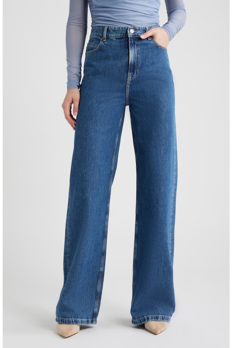 Marlene High Waist Wide Leg Jeans, Main, color, BLUE