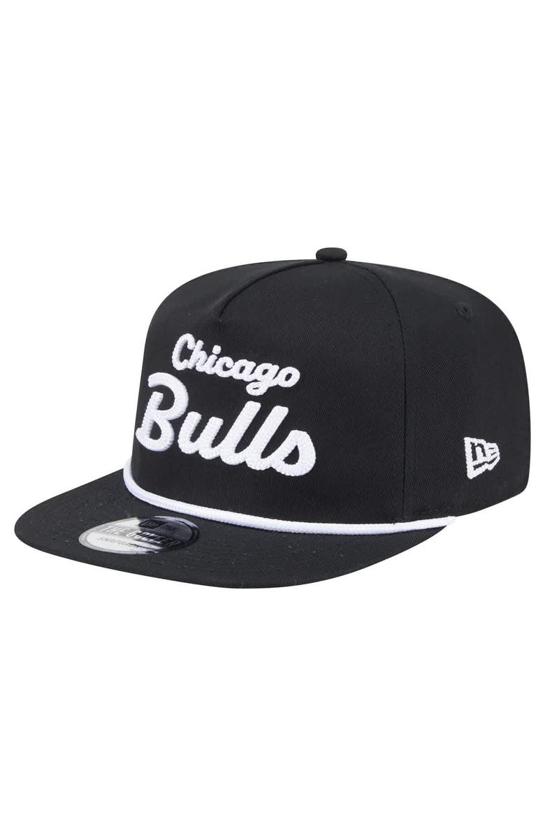 New Era Men's New Era Black Chicago Bulls Team Text Golfer Snapback Hat, Alternate, color, 