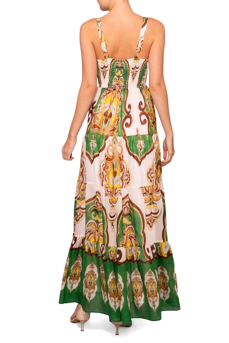 Tiered Maxi Dress, Alternate, color, GREEN MULTI
