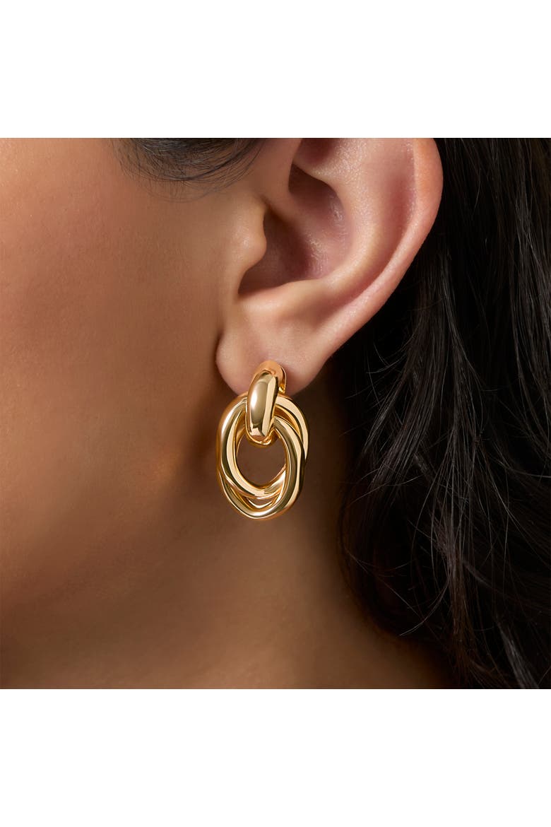 Crystal & Heart Stud Earring Set, Alternate, color, Gold