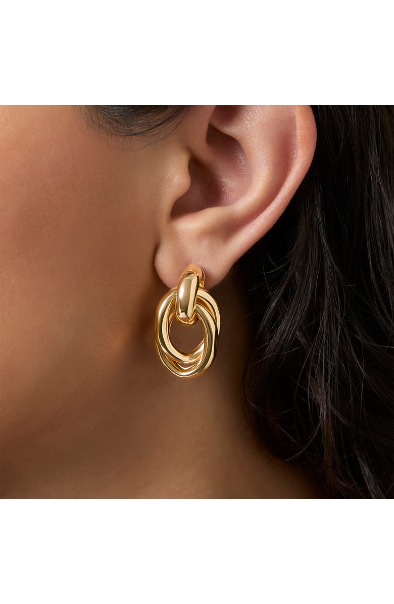 Jessica Simpson Crystal & Heart Stud Earring Set, Alternate, color, Gold