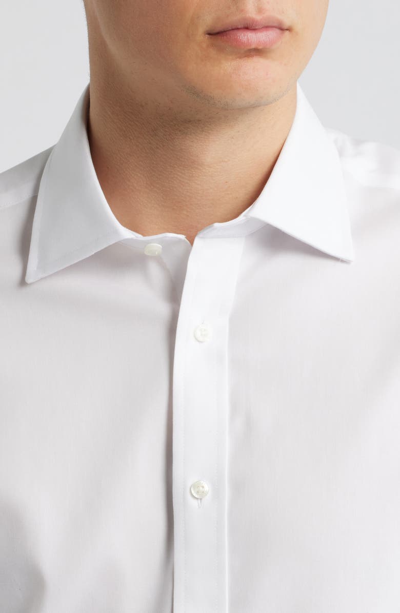 Hickey Freeman Modern Fit Pima Cotton Dress Shirt, Alternate, color, White