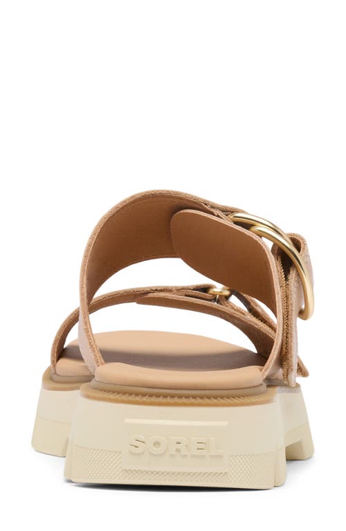 Sorel Rein Cb Platform Slide Sandal In Honest Beige/bleached Ceramic