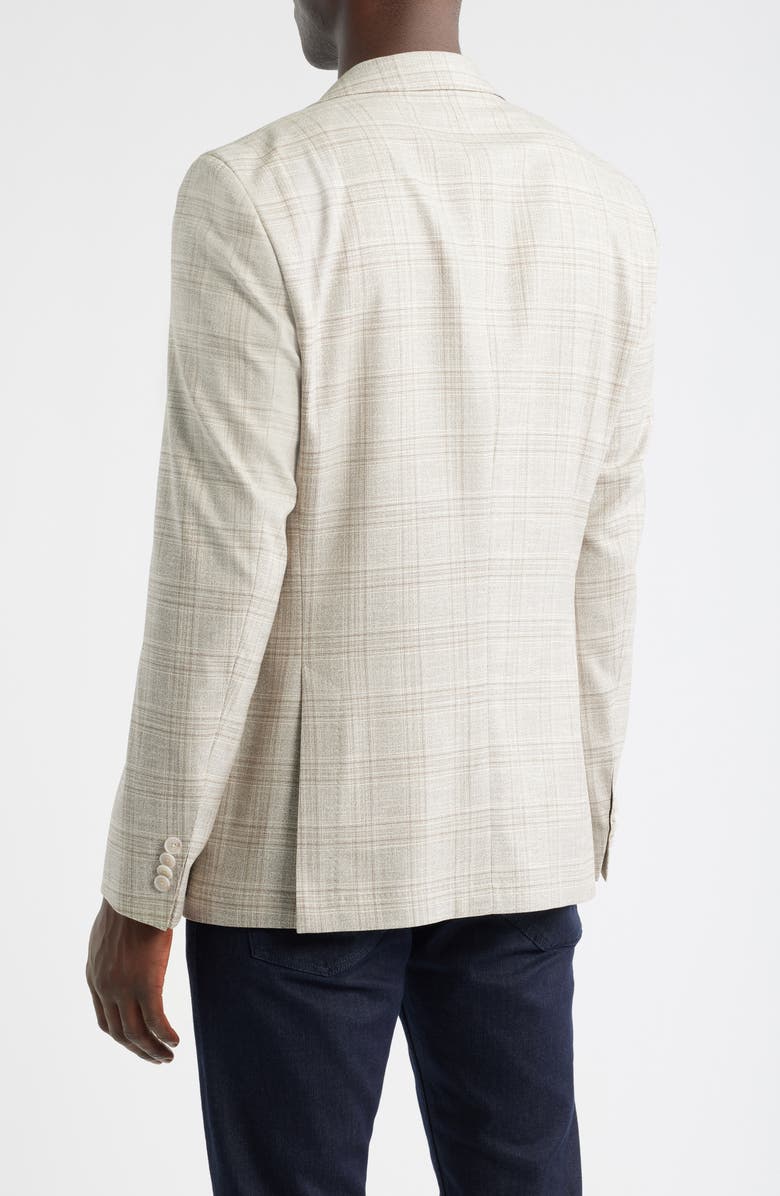 BOSS Hutson Slim Fit Plaid Sport Coat, Alternate, color, Open White