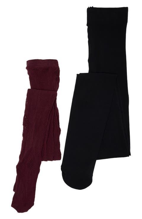 2-Pack Assorted Opaque & Openwork Tights