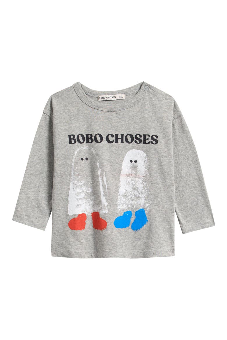 Booty Ghosts Organic Cotton T-Shirt, Main, color, LIGHT HEATHER GREY