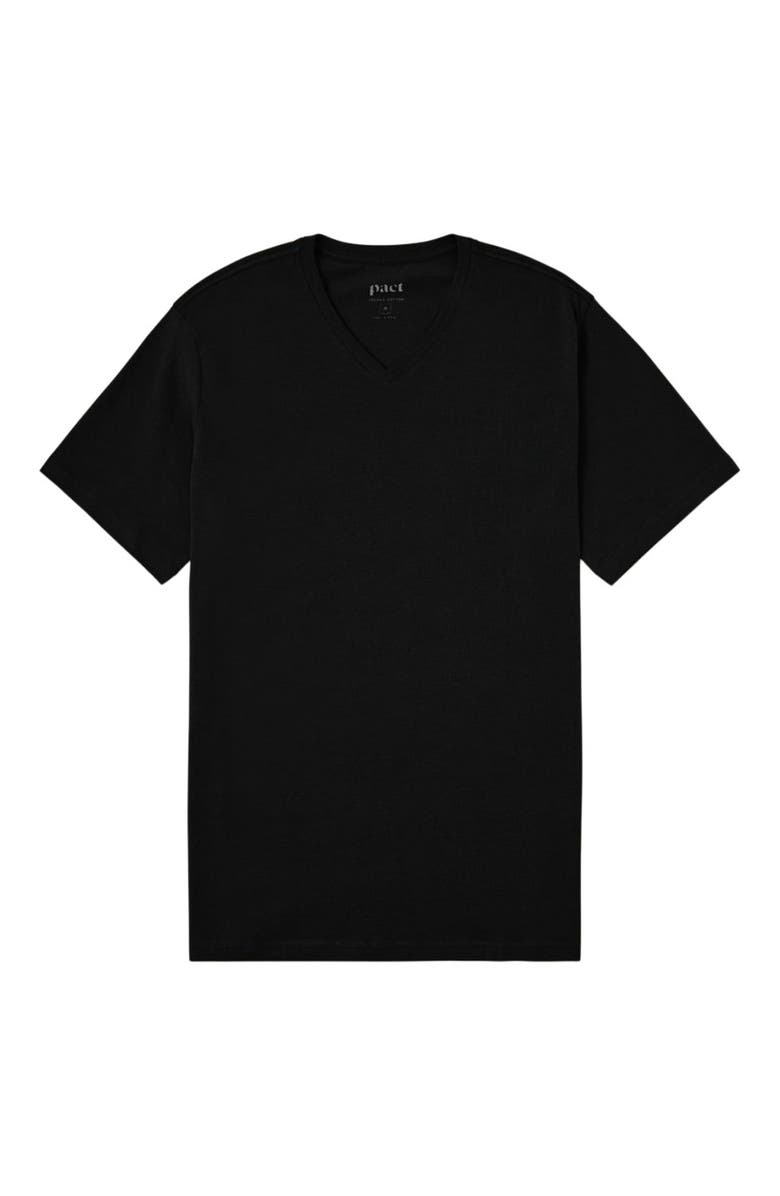 Pact Organic Cotton Men's Softspun Essential V-Neck Tee, Alternate, color, Black