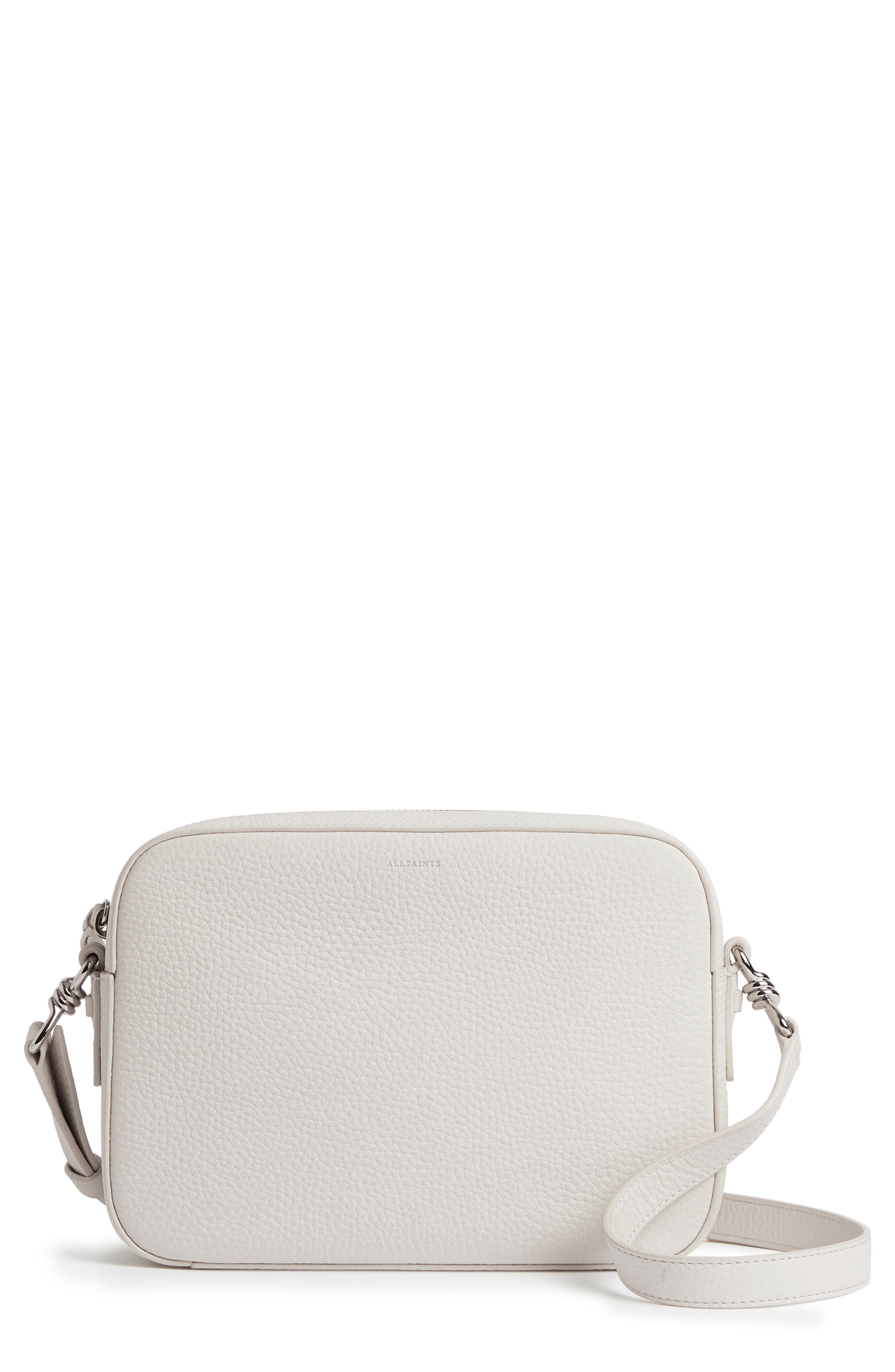 Captain Lea Leather Crossbody Bag, Main, color, CHALK WHITE
