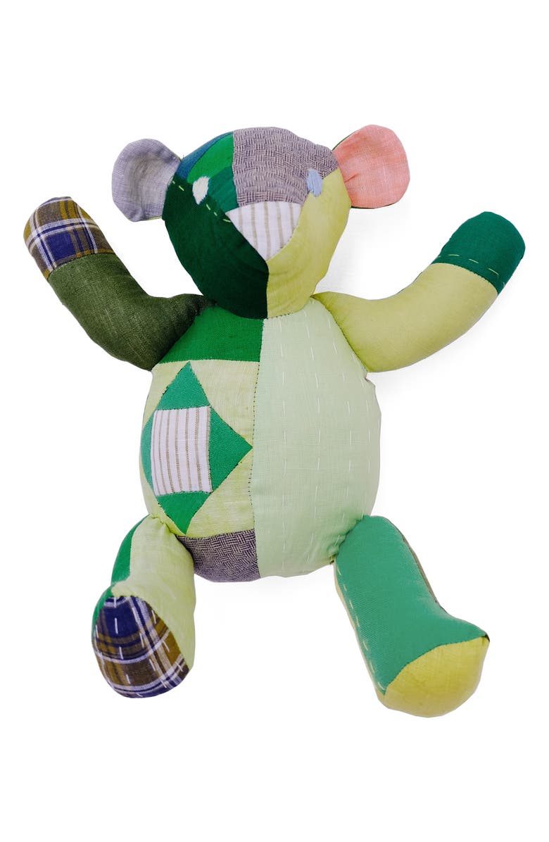 Thompson Street Studio Patchwork Linen Blend Teddy Bear, Main, color,
