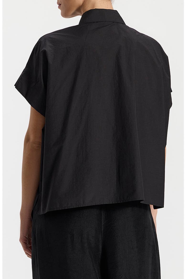 Gal Deep Black Relaxed Button-down Shirt, Alternate, color, Black