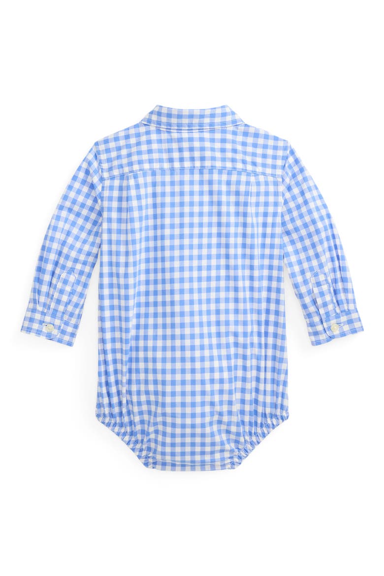 Check Cotton Poplin Bodysuit, Alternate, color, BLUE WHITE