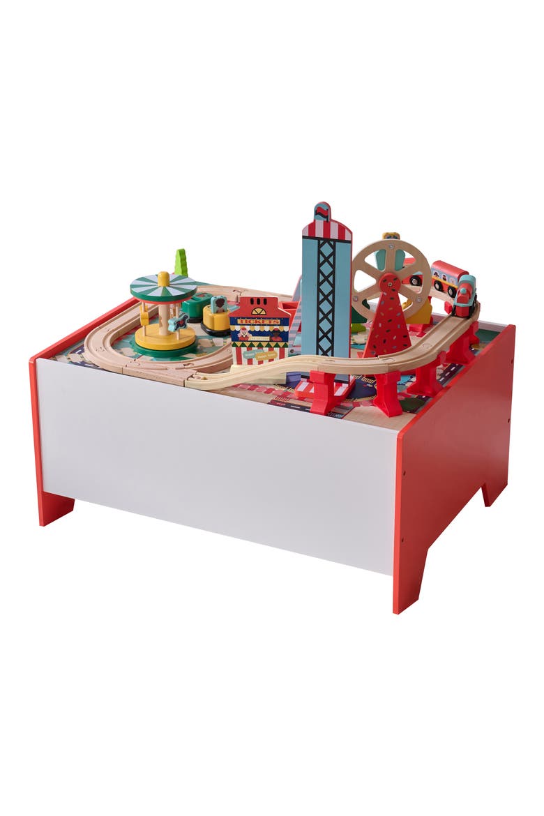 Florida Amusement Park Wooden Activity Table, Alternate, color, RED
