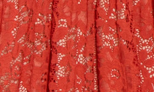 Nsr Crochet Stretch Lace Midi Dress In Red