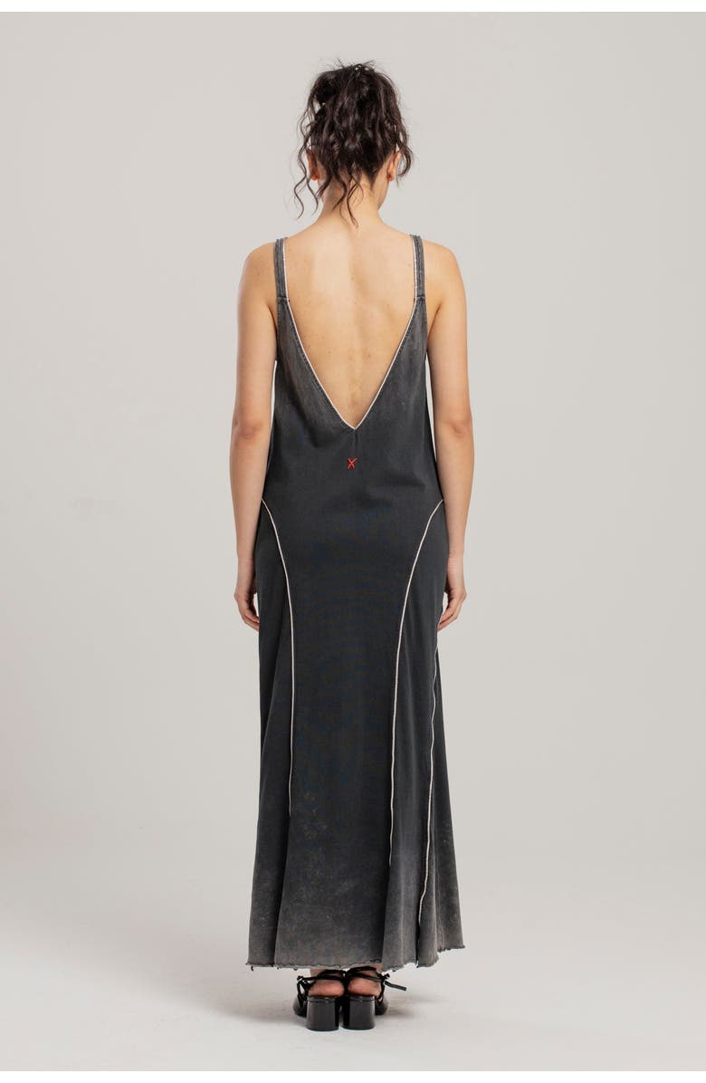 PCFG Free Heaven Acid Wash Long Dress, Alternate, color, Dark Gray