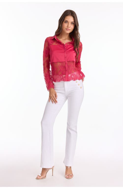 The Noli Shop Vienna Lace Blouse In Pink