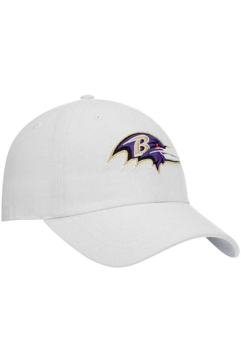 Women's '47 White Baltimore Ravens Miata Clean Up Logo Adjustable Hat, Alternate, color, White