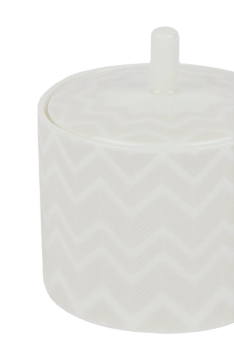 Missoni Home Zigzag White Sugar Bowl, Alternate, color, White