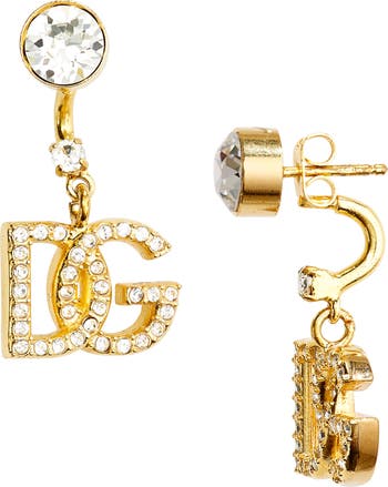 Dolce&Gabbana DG Crystal Logo Drop Back Earrings | Nordstrom