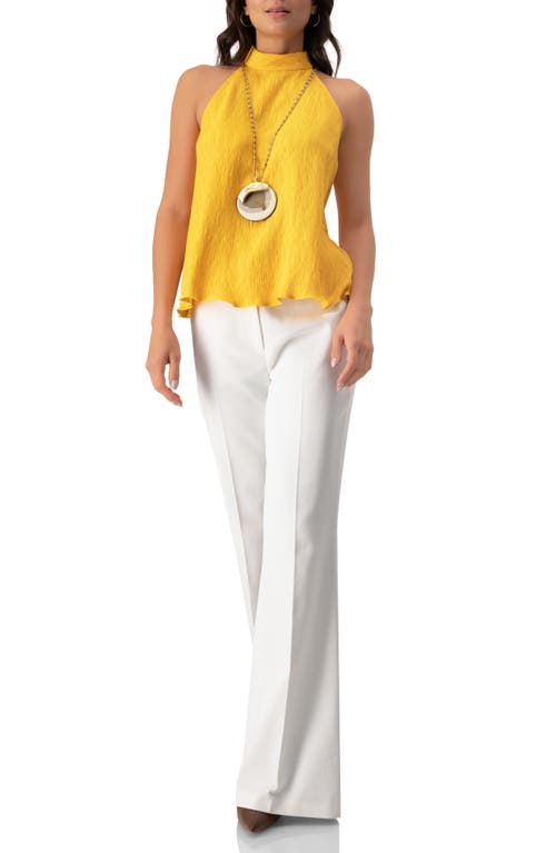 Ivonne Halter Neck Sleeveless Blouse In Yellow