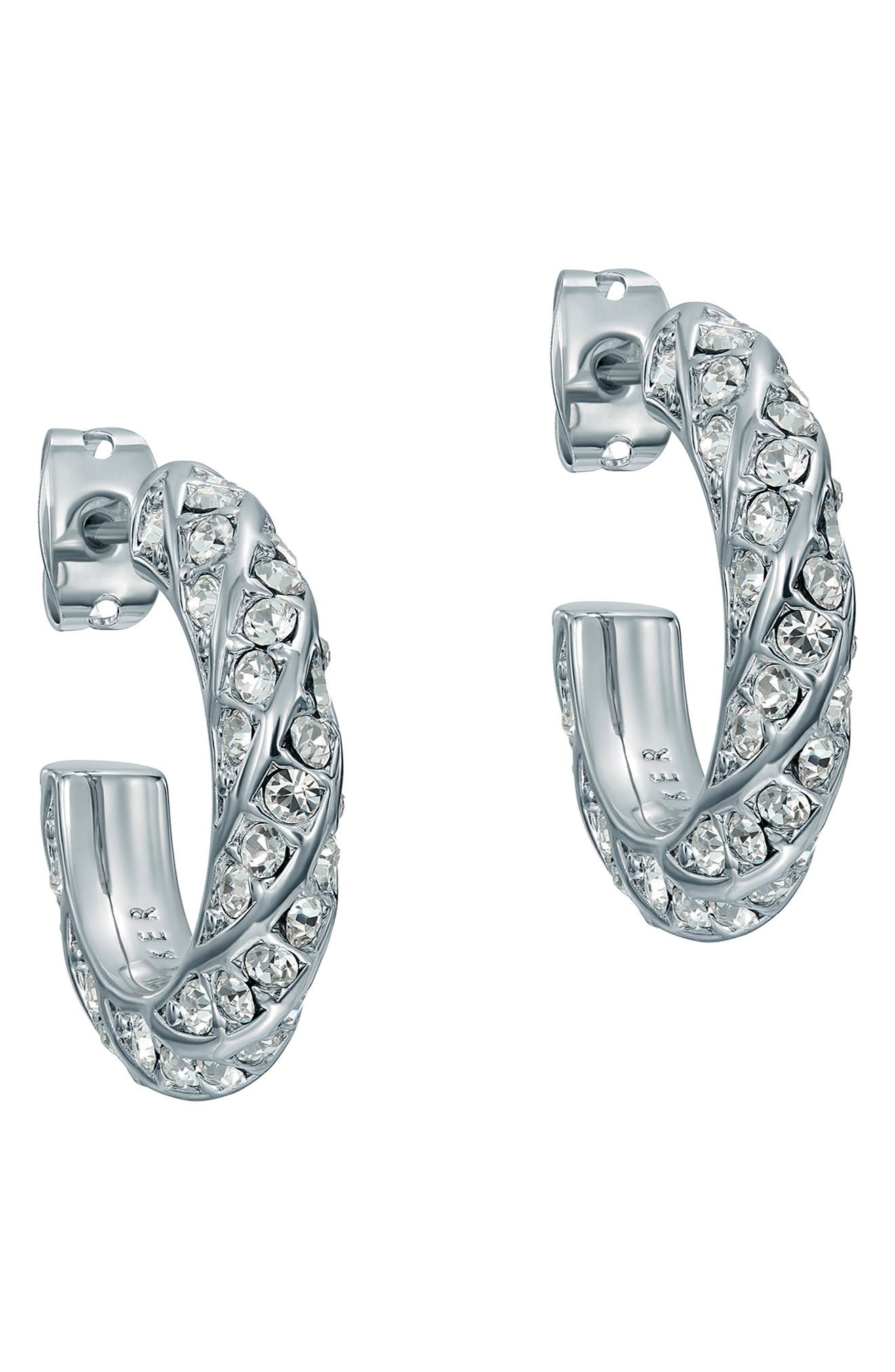 selected SILVER TONE CLEAR CRYSTAL