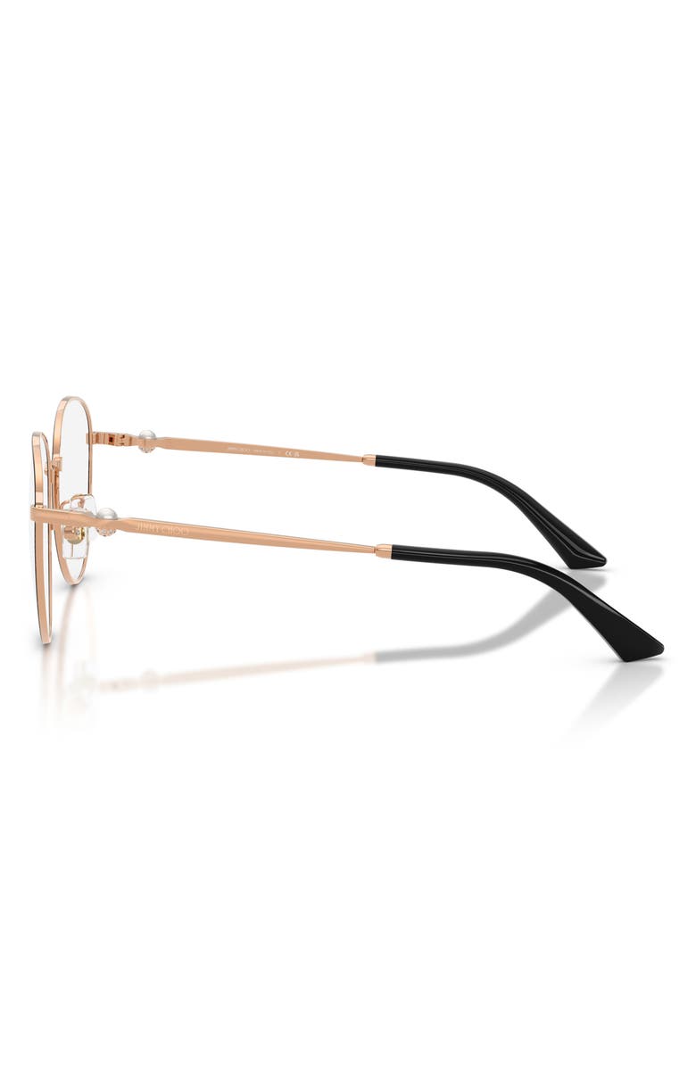 Jimmy Choo 54mm Round Optical Glasses, Alternate, color, Rose Gold/ Black / Demo Lens