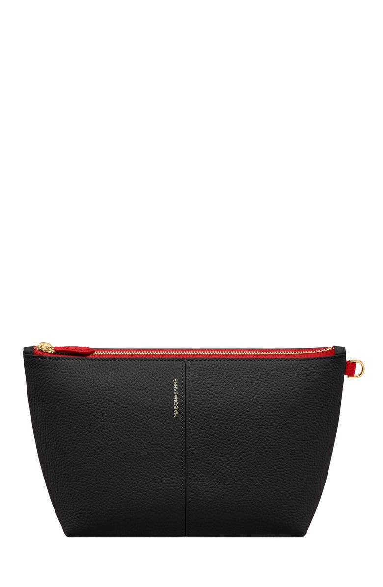 MAISON de SABRÉ Small Leather Flaire Pouch, Main, color, Rouge Noir