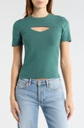 WISHLIST Cutout Short Sleeve Knit Top