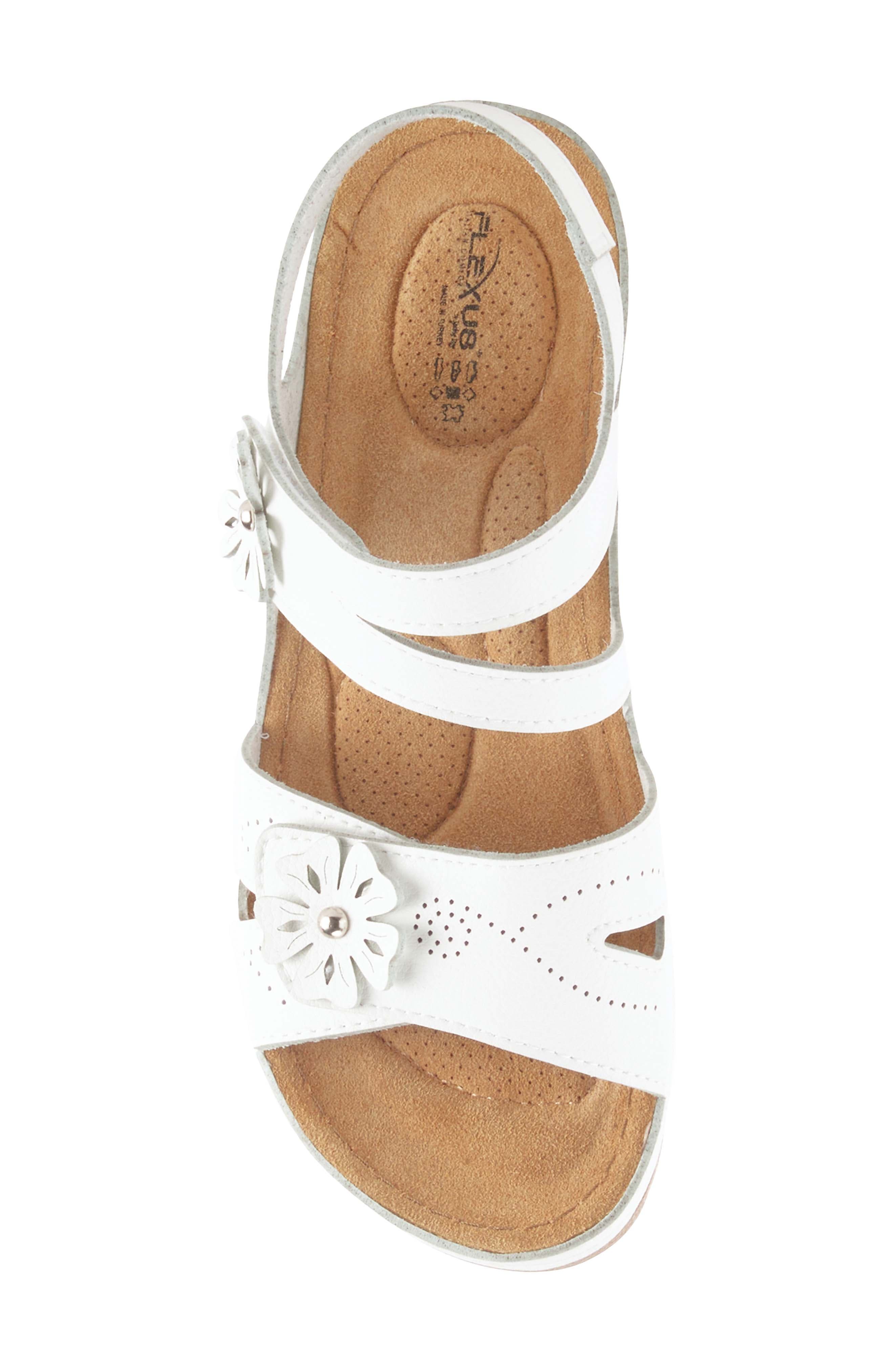 Flexus by Spring Step Poncia Slingback Wedge Sandal, Alternate, color, White