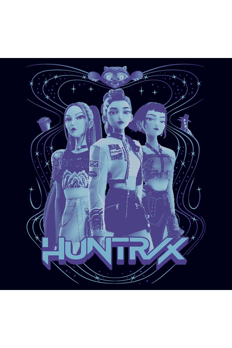 Women's KPop Demon Hunters Huntrix Honmoon  Graphic T-Shirt, Alternate, color, Navy Blue