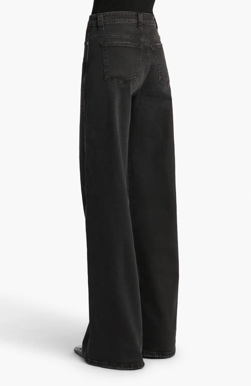 Khaite Dane High Waist Wide Leg Jeans In Black