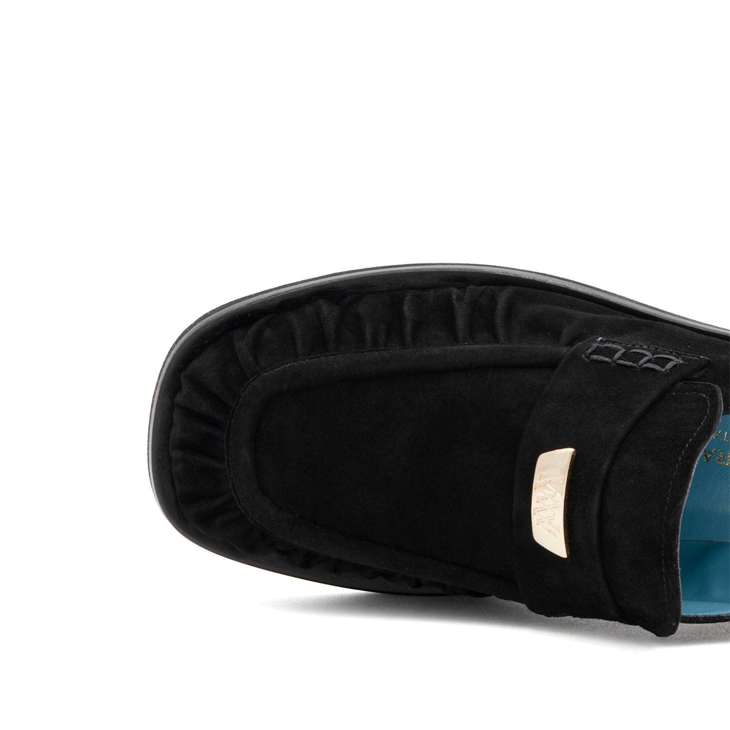 Valentina Rangoni Cortina Block Heel Loafer, Alternate, color, Black