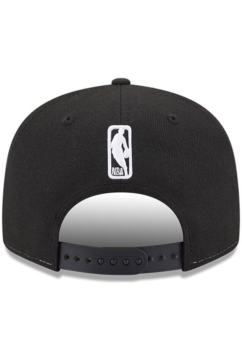 Men's New Era  White/Black Brooklyn Nets Back Half 9FIFTY Snapback Hat, Alternate, color, White