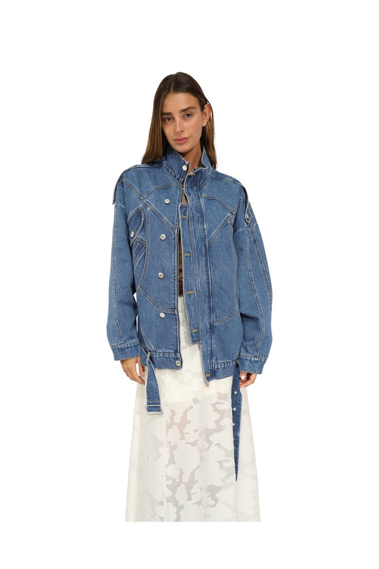 Downtown Denim Oversized Jacket, Alternate, color, Dark Blue