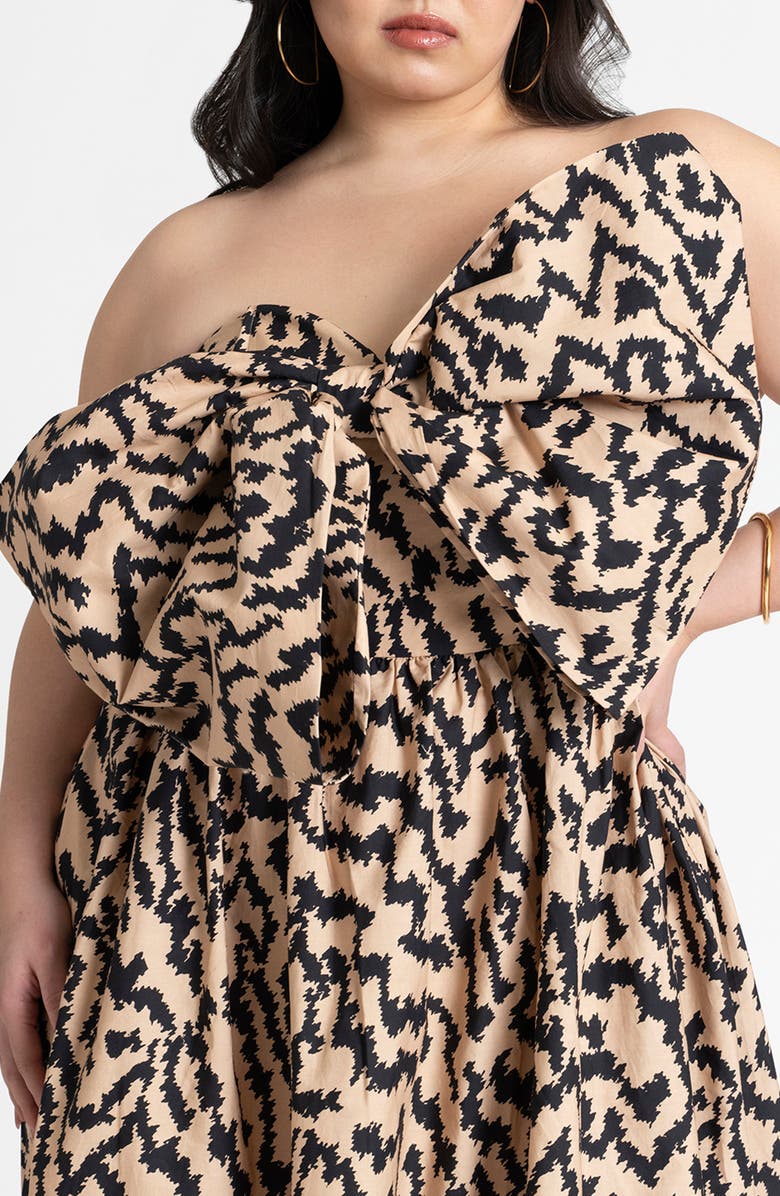 ELOQUII Bow Fit & Flare Dress, Alternate, color, 