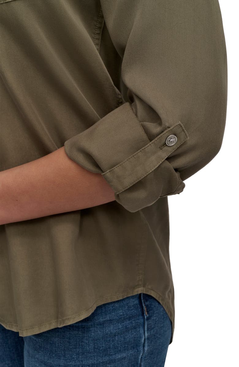 DKNY Jeans Tencel<sup>®</sup> Lyocell Chambray Button-Up Shirt, Alternate, color, Light Fatigue