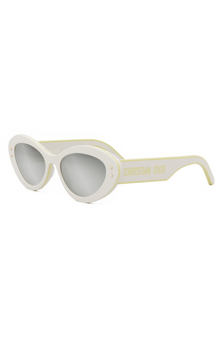 DIOR 'DiorPacific B1U 53mm Butterfly Sunglasses, Alternate, color, Ivory / Brown