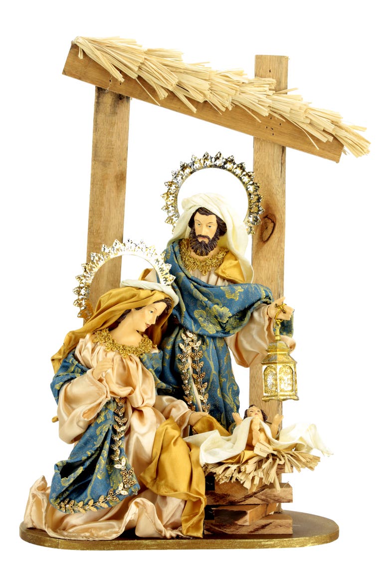 Holy Family on Stable, Main, color, Medium Blue