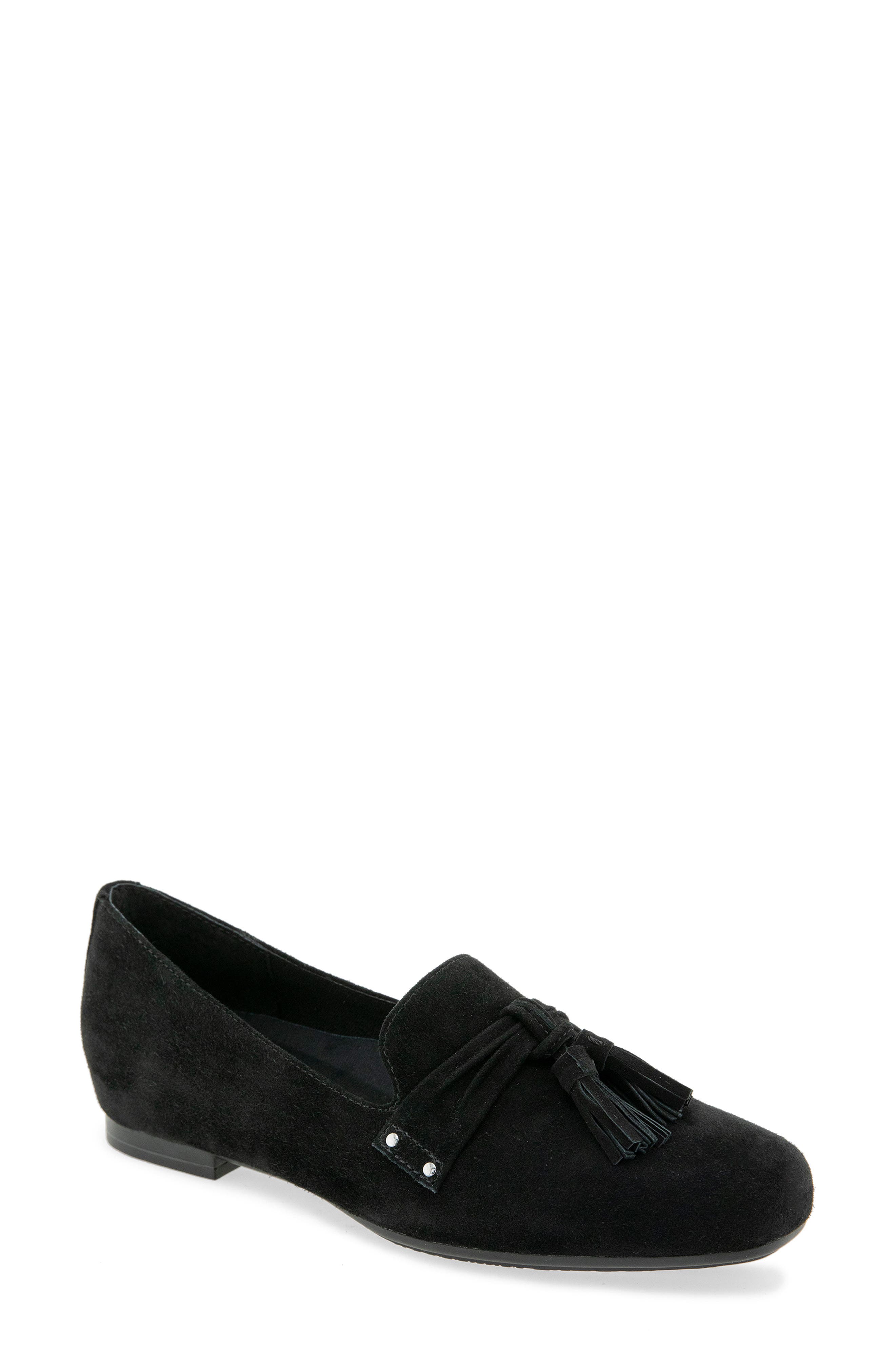 Ember Leather Loafer, Main, color, BLACK SUEDE