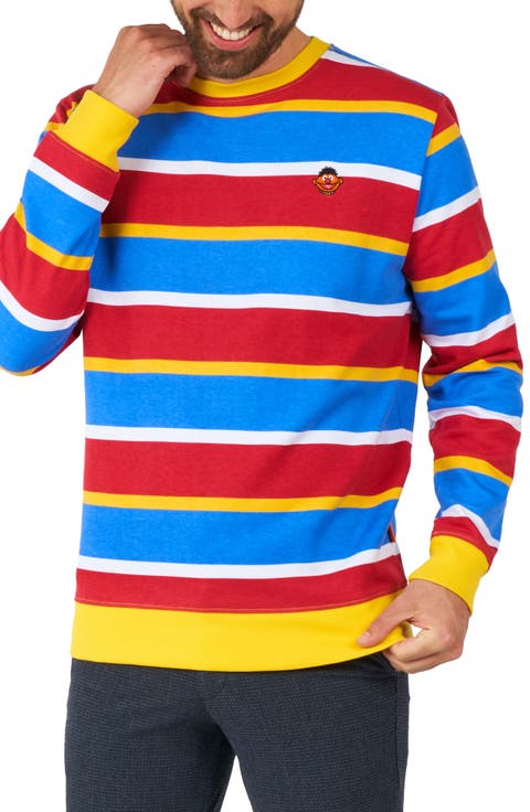 Ernie Sripe Cotton Blend Long Sleeve T-Shirt