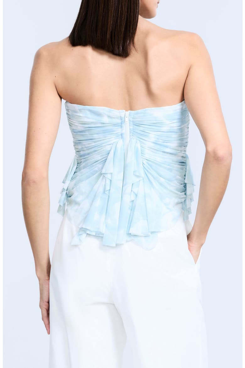 Print Mesh Corset Top, Alternate, color, SKY FLORAL PRINT