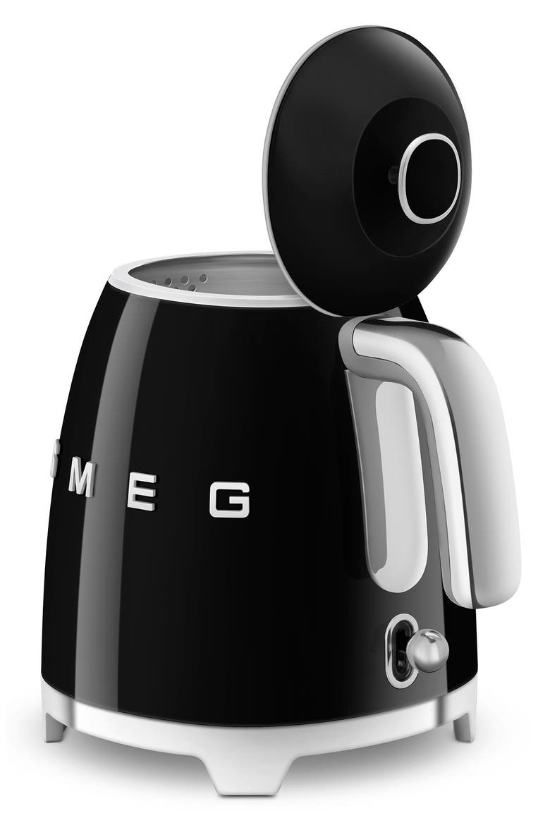 50's Retro Style Mini Electric Kettle, Alternate, color, BLACK