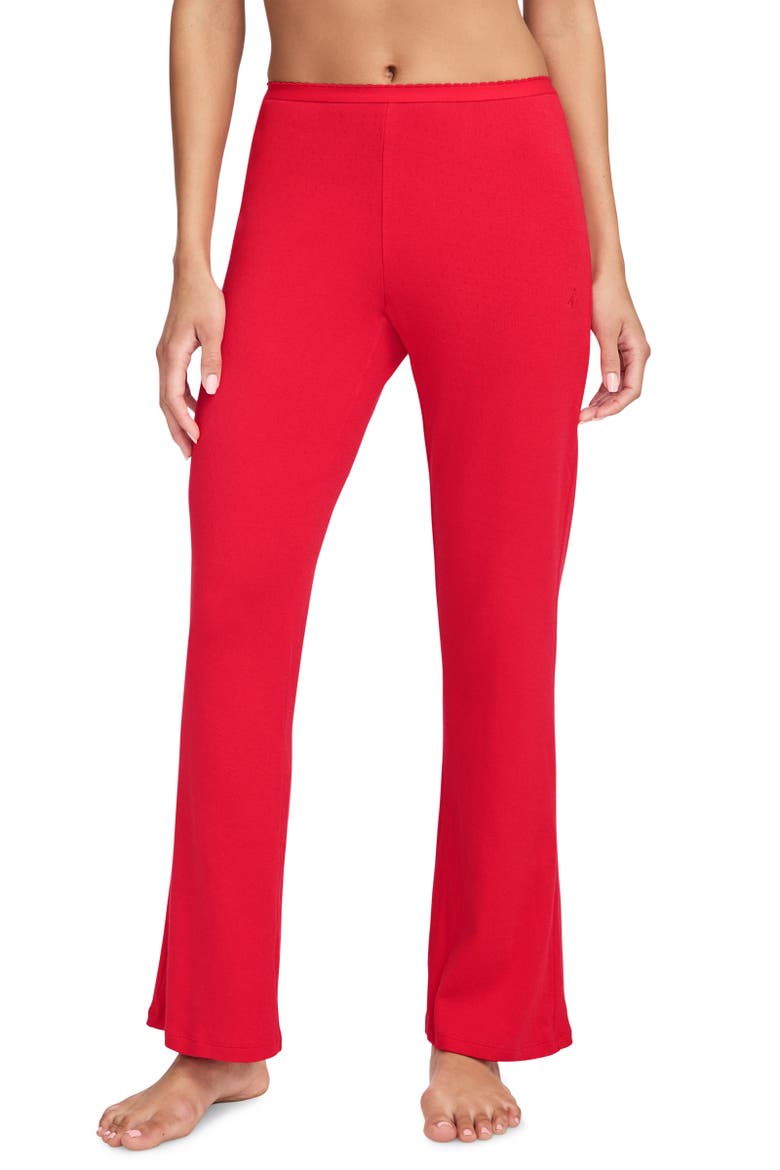 Women's Pointelle Cotton Stretch Sleep Pant, Main, color, Peaceful Poppy