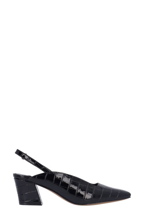 J. Reneé Stasia Croc Embossed Slingback Pump In Black