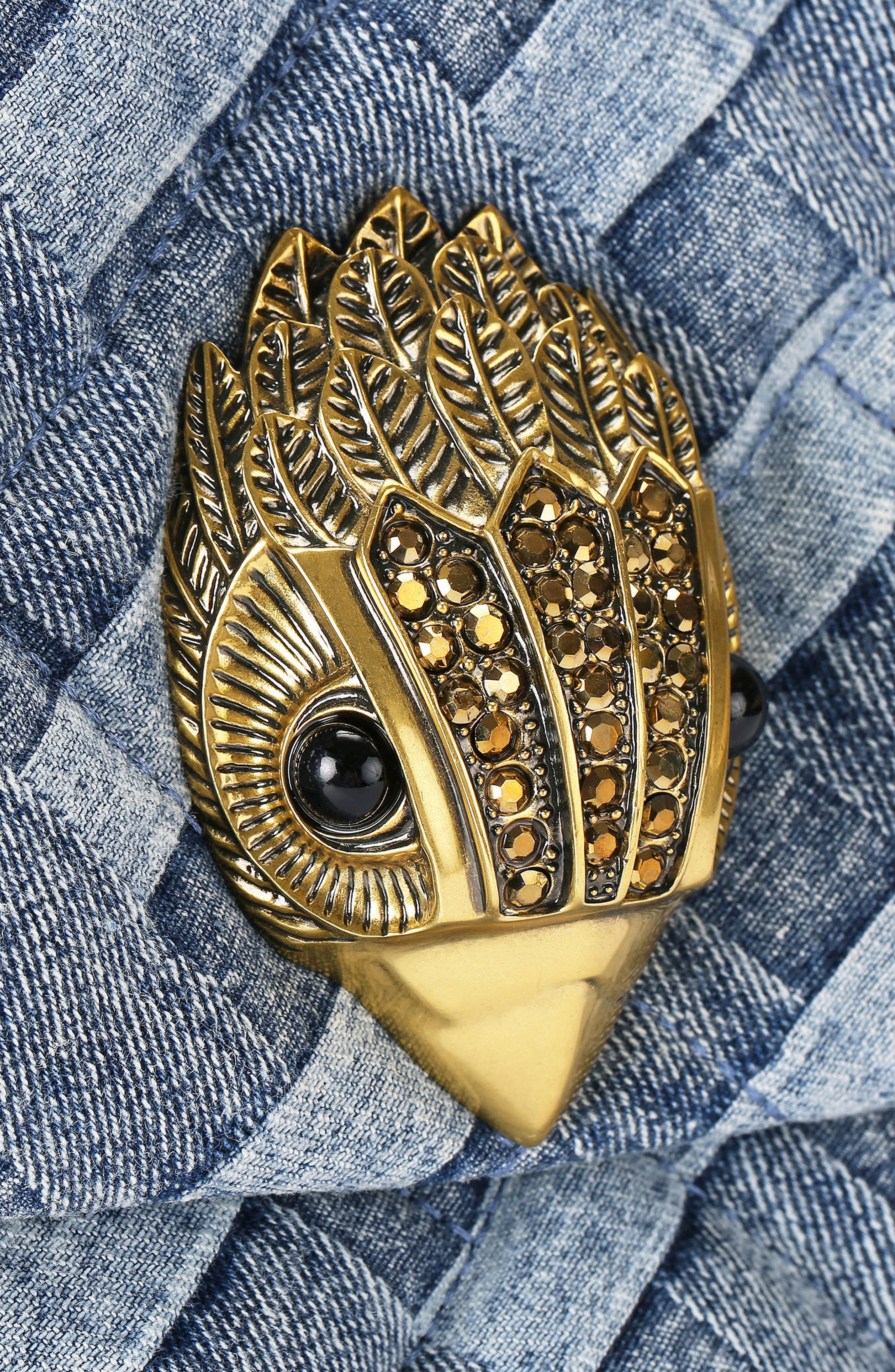 Kurt Geiger London Kensington Woven Denim Bag, Alternate, color, 