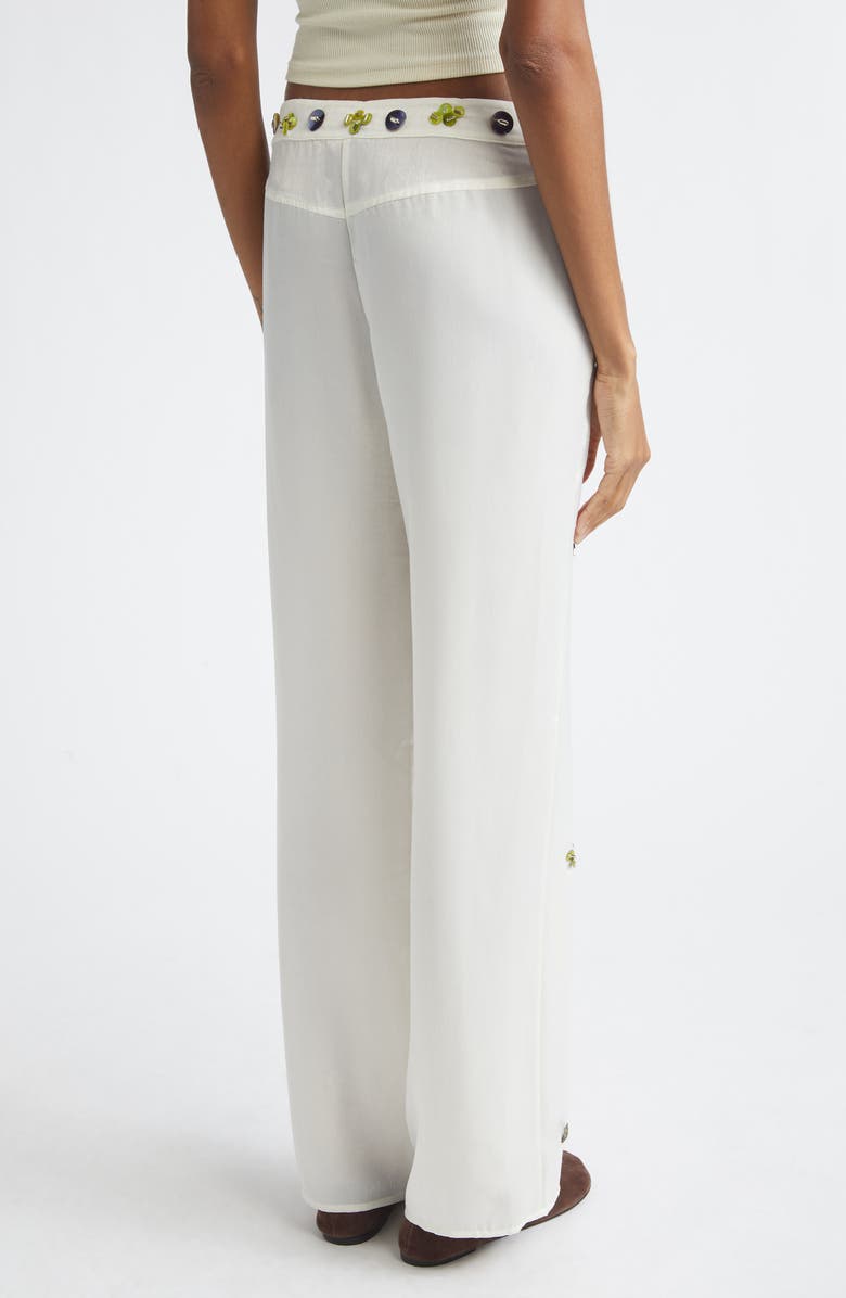 Siedrés Brity Embellished Low Rise Straight Leg Pants, Alternate, color, Ecru