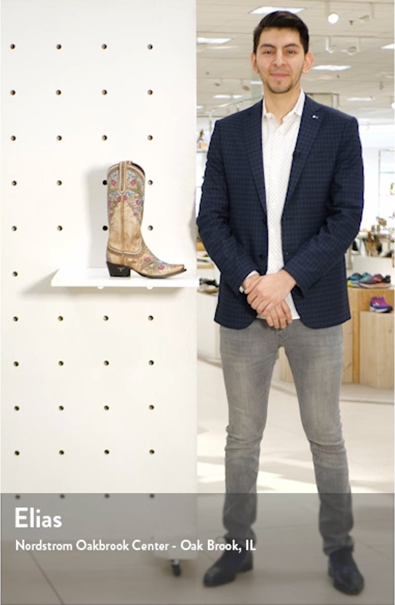 Chloe Floral Embroidered Western Boot, sales video thumbnail