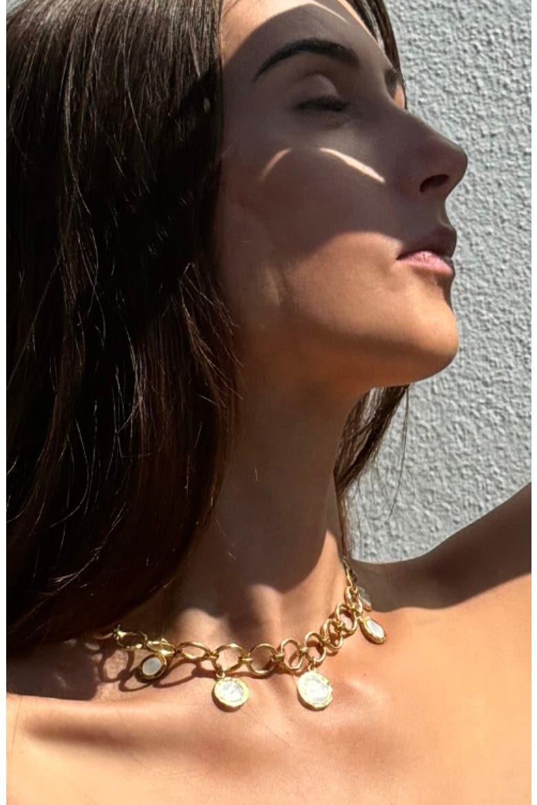 Forged Circular Necklace, Gold, Alternate, color, Gold